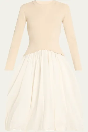 Simkhai Kenlie Long-Sleeve Bubble Midi Dress