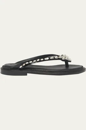 Simone Rocha Flower Embellished Thong Flat Sandals