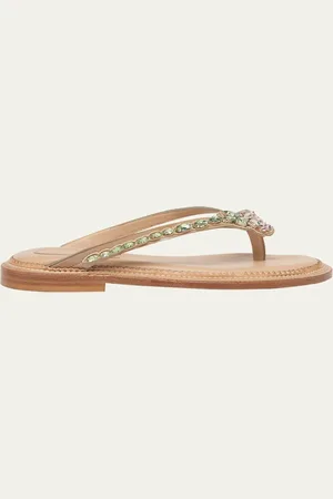 Simone Rocha Flower Embellished Thong Flat Sandals