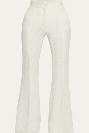 GABRIELA HEARST Rhein Flared Textured Silk Pants