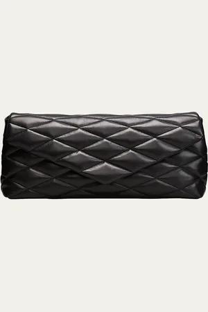 Saint Laurent Sade Puffy Large YSL Clutch Bag in Quilted Smooth Leather