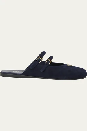 Prada Suede Dual Mary Jane Ballerina Mules