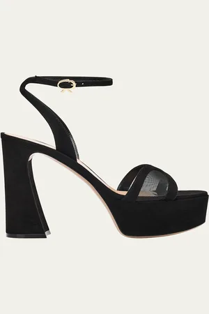 Gianvito Rossi Suede Mesh Platform Sandals