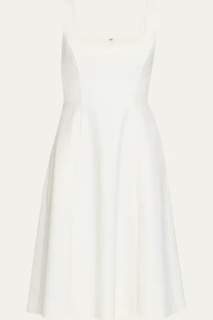 GABRIELA HEARST Adaline Seamed Wool Midi Dress