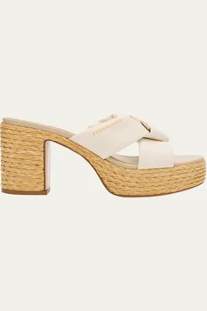 Salvatore Ferragamo Douglas Padded Leather Espadrille Platform Sandals