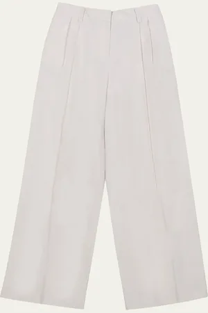 Tonywack Two-Pleat Wide-Leg Linen Pants
