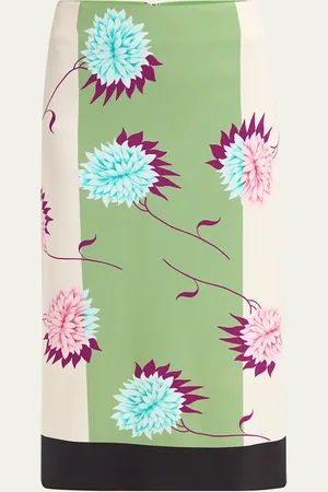 La DoubleJ Floral Pencil Midi Skirt