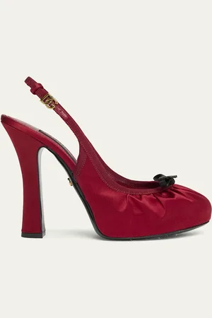 Dolce & Gabbana Satin Bow Slingback Ballerina Pumps