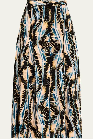 ULLA JOHNSON Rowan Button-Front Silk Skirt