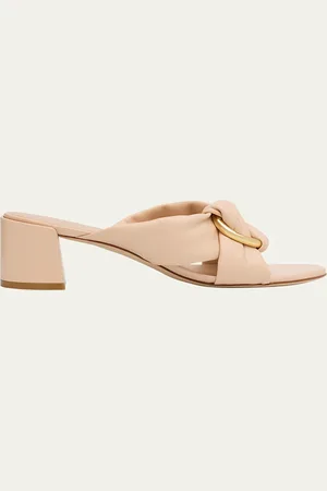 Stuart Weitzman Cece Leather Twisted Ring Slide Sandals