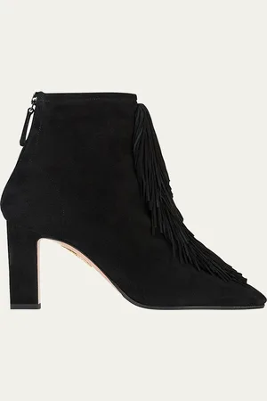 Aquazzura Gytane Fringe Suede Ankle Booties