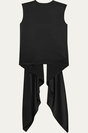 Helmut Lang Sleeveless Draped Silk Scarf Top