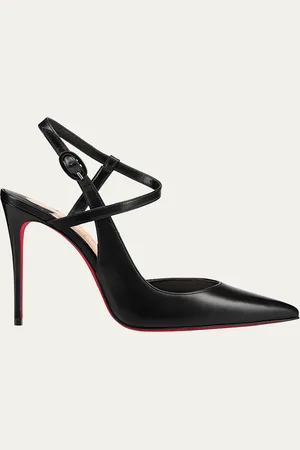 Christian Louboutin Jenlove Calfskin Red Sole Ankle-Strap High-Heel Pumps