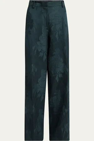 DRIES VAN NOTEN Paxy Floral Jacquard Metallic Pants