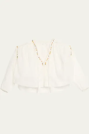 A.L.C. Jodie Beaded Long-Sleeve Top