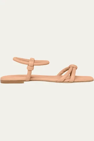 Gianvito Rossi Juno Knotted Leather Flat Sandals