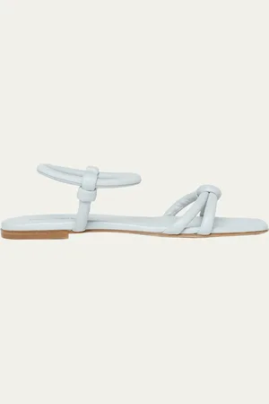 Gianvito Rossi Juno Knotted Leather Flat Sandals