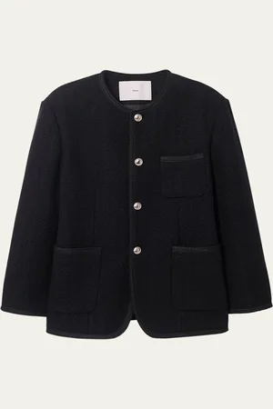 DUNST Oversized Collarless Tweed Jacket, Unisex