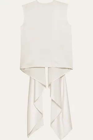 Helmut Lang Sleeveless Draped Silk Scarf Top