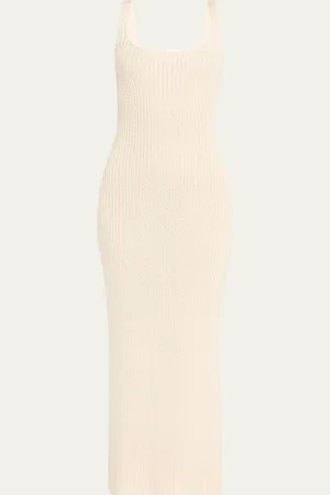 Khaite Lex Fisherman Rib Silk Knit Gown