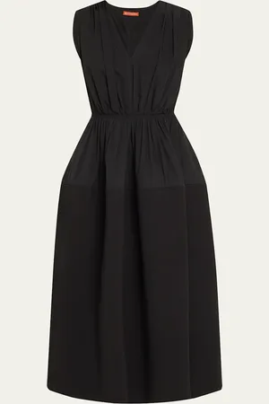Altuzarra Mika Gathered Sleeveless Midi Dress