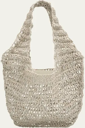 Maeden Crochet Market Shoulder Bag in Nappa Leather