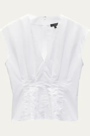 RAG&BONE Ines V-Neck Poplin Top