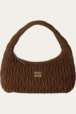 Miu Miu Wander Matelassé Suede Hobo Bag