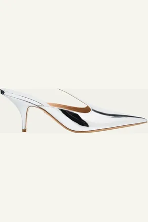 Salvatore Ferragamo Avril Metallic Leather Mule Pumps