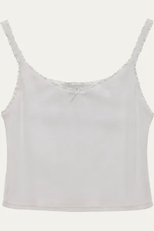 DUNST Pointelle Knit Bow Tank Top