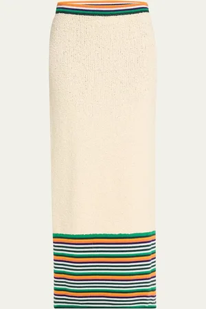 Christopher John Rogers Stripe Boucle Knit Pencil Skirt