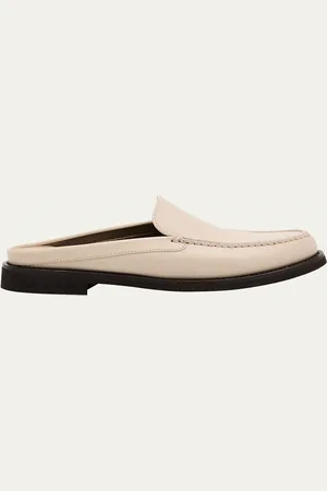 Brunello Cucinelli Calfskin Leather Loafer Mules