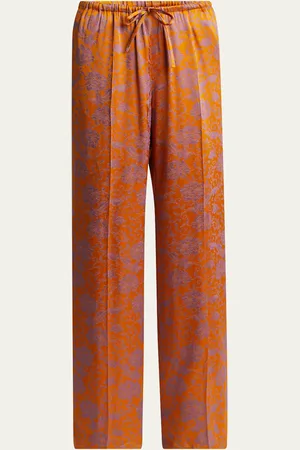 DRIES VAN NOTEN Puvis Long Floral Drawstring Pants