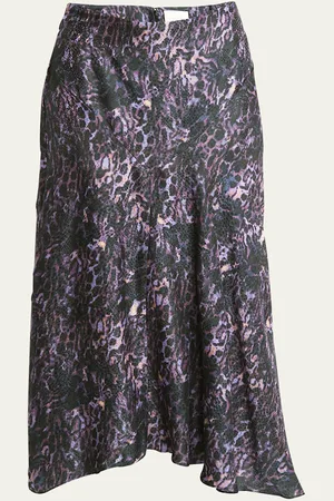 Isabel Marant Lisanne Silk Printed Midi Skirt