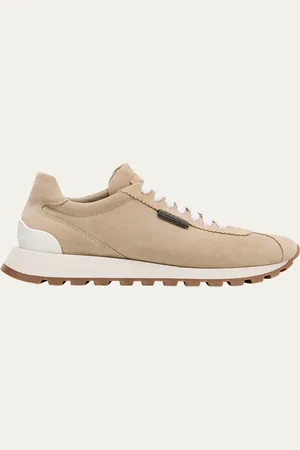 Brunello Cucinelli Suede Monili-Tab Runner Sneakers