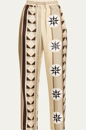 Loewe Scarf Print Silk Pajama Trousers