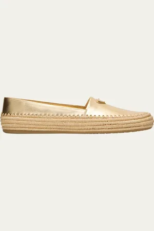 Prada Metallic Nappa Leather Espadrilles