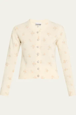 Ganni Floral Wool Cardigan