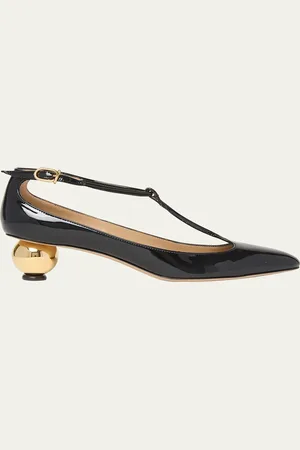 Salvatore Ferragamo Tania Patent T-Strap Pumps