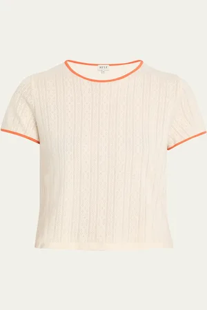 KULE The Kara Pointelle-Knit T-Shirt
