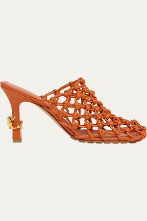 Bottega Veneta Frog Knotted Leather Stiletto Mules