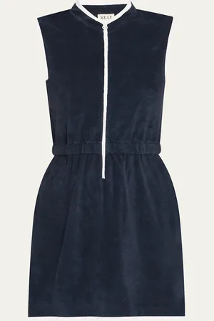 KULE The Terry Cotton-Blend Zip-Front Mini Dress