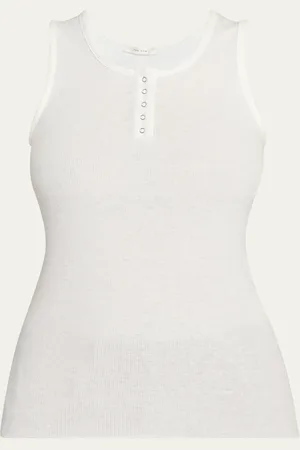 The Row Mansel Rib Henley Tank Top