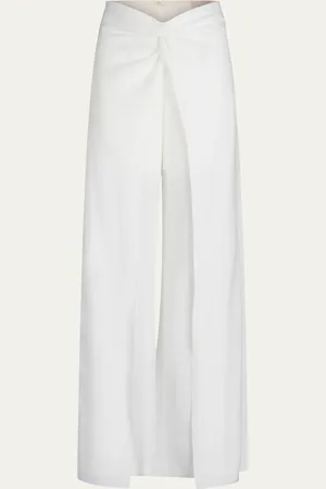 Silvia Tcherassi Canturipe Twist-Front Wide Leg Pants