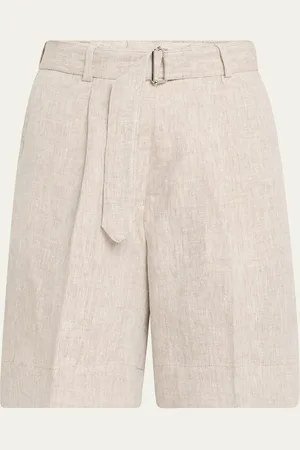 OFFICINE GENERALE Dalva Belted Linen Shorts