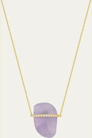 JIA JIA Lavender Moonstone Diamond Bar Necklace