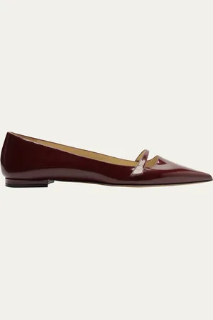 ALEXANDRE BIRMAN Tita Shiny Leather Mary Jane Ballerina Flats