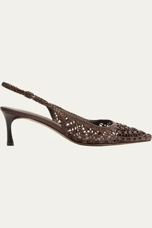 ALEXANDRE BIRMAN Jane Woven Leather Slingback Pumps