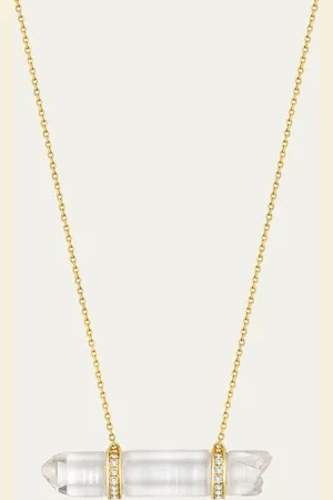 JIA JIA Crystal Quartz Double-Diamond Bar Necklace