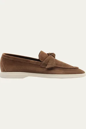 ALEXANDRE BIRMAN Calrita Suede Knotted Loafers
